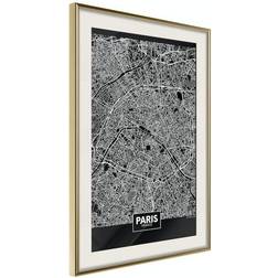 Arkiio Affisch Dark Map of Paris [Poster] 40x60 Poster